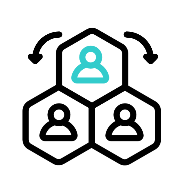 Ícone representando três figuras interligadas, simbolizando a continuidade da sucessão apostólica